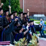 Students wearing cap and gown