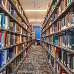 A student studying in a library