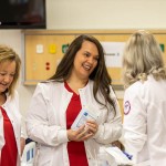 Nursing students working together