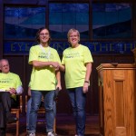 A student receiving an award