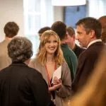 Several people having a conversation