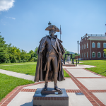 statue of George Washington on campus