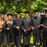 Several students wearing cap and gown