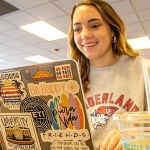 A student using a laptop