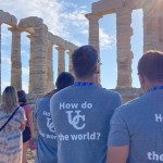 Cumberlands study abroad students at an historic site in Greece