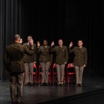 ROTC cadets in the class of 2024 take the Oath of Office commissioning them as 2nd lieutenants in the U.S. Army.