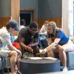 Students study in the new Grover M. Hermann Library. 