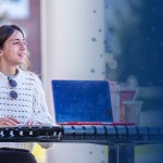 College Freshman Outside