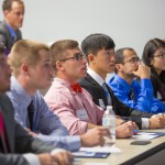Business students listen to an important lecture. 