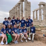 A group of Cumberlands students visit ruins in Greece. 