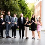 The 2025 academic honors students pose for a photo with President Cockrum.
