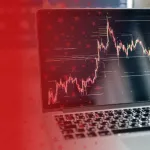 Laptop with Line Graph