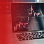 Laptop with Line Graph