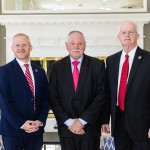 Cumberlands president Quentin Young, trustee Chair Scott Thompson and president-emeritus Dr. Larry L. Cockrum. 