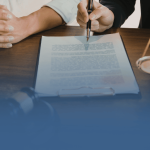 Paralegal with Pen and Legal Document