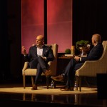 Author James Clear talks on stage during Cumberlands Leadership event. 