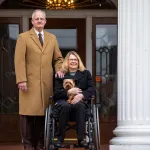 Dr. Larry L. Cockrum, former president, and his wife Dixie on their front porch.